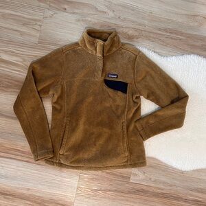 Patagonia Tan Fleece with Navy Pocket